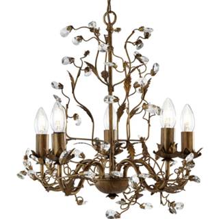 👉 Kroonluchter bruin-goud Wondermooie Almandite 5 lichtbronnen