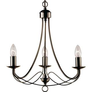 👉 Kroonluchter oud-messing Stijlvolle MAYPOLE, 3-lichts