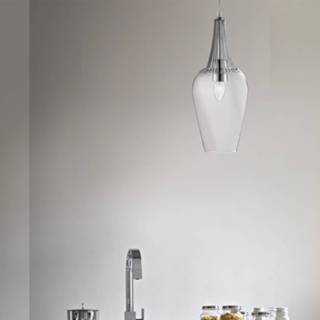 👉 Glazen hanglamp chroom Whisk met elementen