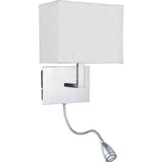 👉 Wand lamp metaal chroom a++ Wandlamp 6519 met LED leeslamp,