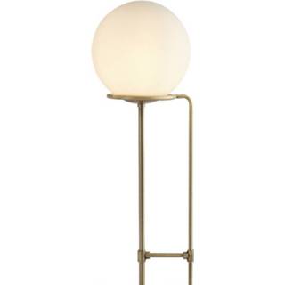 👉 Vloer lamp messing staal a++ antiek-messing Vloerlamp Sphere in antiek met glasbol