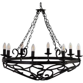 👉 Kroonluchter mat a++ zwart staal Cartwheel, 8-lamps, Ø 80 cm