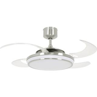 👉 Plafondventilator geborsteld chroom metaal warmwit a+ Verlichte LED Fanaway Evo 1