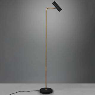 👉 Vloer lamp messing mat a++ zwart Vloerlamp Marley, messing/mat