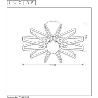 👉 Plafond lamp a++ licht hout wit metaal houten Plafondlamp Zidane 45 cm met elementen