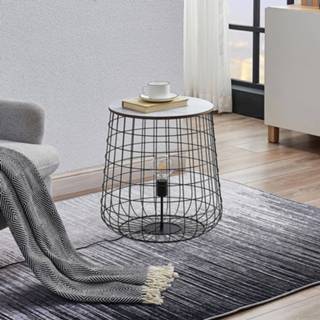 👉 Zwart grijs a++ metaal Lindby Winnie korf-vloerlamp met houtplaat