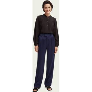 👉 XS vrouwen zwart wovens Scotch & Soda Top met schouderpas en lange mouwen 8719029726762