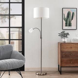 👉 Vloer lamp stoffen stof wit a++ Lindby Jaileen vloerlamp, leeslamp,