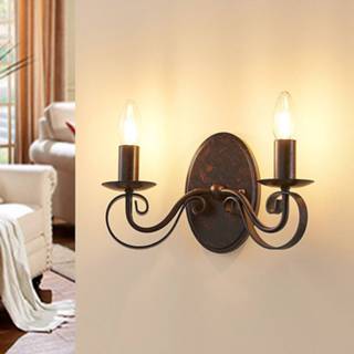 👉 Wandlamp roestbruin Roestkleurige Caleb, 2-lamps