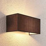 👉 Stoffen wandlamp Adea, 30 cm, hoekig, zwart