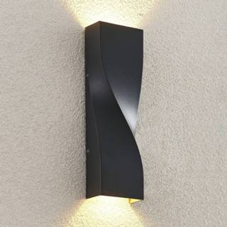 👉 Buitenwandlamp antraciet aluminium warmwit a+ Lucande Tibelya LED buiten wandlamp