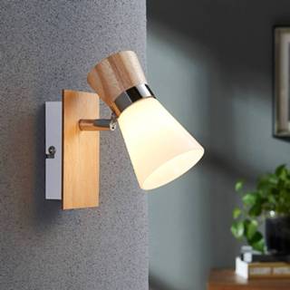 👉 Glazen kap houten wit Attractieve spot Vivica met