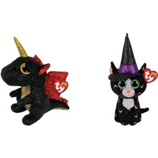 👉 Knuffel Ty - Beanie Boo's Grindal Dragon & Halloween Pandora Cat 8720679619076