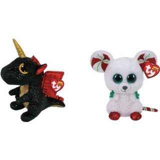 👉 Knuffel Ty - Beanie Boo's Grindal Dragon & Christmas Mouse 8720679619083