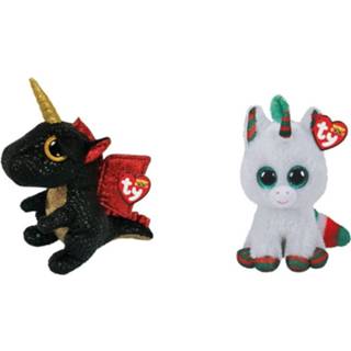 👉 Knuffel Ty - Beanie Boo's Grindal Dragon & Christmas Unicorn 8720679619090