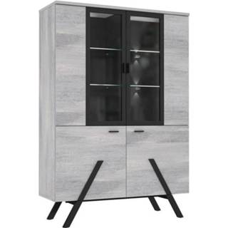 👉 Dressoir grijs zwart metalen gouden 2 Deuren 3 Lades - Decor En Poten L 120,1 X D 42 H 172,6 Cm Staat 5904767896942