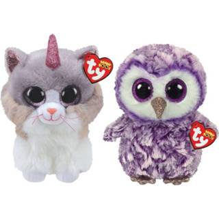 👉 Knuffel Ty - Beanie Buddy Asher Cat & Moonlight Owl 8720679636028