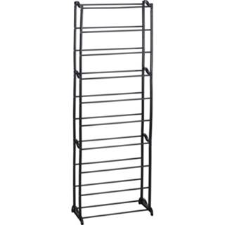 👉 Schoenenrek zwart metalen Schoenenrek/schoenenstandaard 10-laags 50 X 24 130 Cm - Schoenenrekken 8719987869631