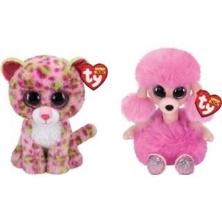 👉 Knuffel Ty - Beanie Boo's Lainey Leopard & Camilla Poodle 8720679615566