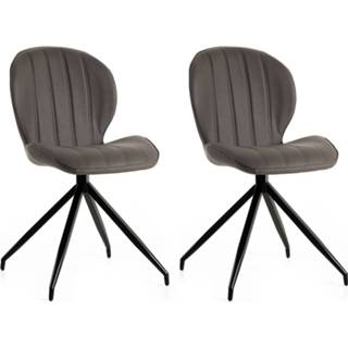 👉 Eetkamerstoel metalen Ways. - Kunstleren Eetkamerstoelen Mouse Stevige Vierpoot Modern Design 2 Stuks 8720663100368