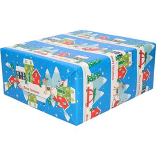 👉 Inpakpapier 2x Rollen Kerst Inpakpapier/cadeaupapier Landschap 200 X 70 Cm - Cadeaupapier 8720576317877