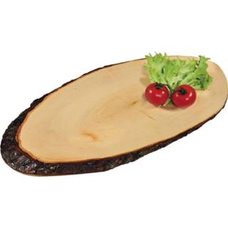 👉 Boomstam houten 1x Ovale Boomstam/boomschors Serveerplanken 16 X 35-39 Cm - 8720276644563