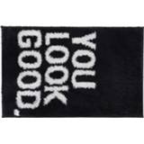 👉 Badmat zwart Badmat/badkamerkleed You Look Good 80 X 50 Cm Rechthoekig - Badmatjes 8424001815975