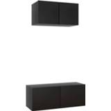 Spaanplaat zwart Vidaxl 2-delige Tv-meubelset Hoogglans 8720286577288