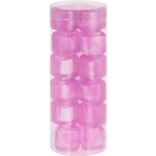 IJsblokje roze plastic 18x herbruikbare ijsklontjes/ijsblokjes