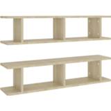 Vidaxl Wandschappen 90 Spaanplaat Sonoma Eikenkleurig Wandschap Vidaxl Wandschappen 2 St 90x18x20 Cm Spaanplaat Sonoma Eikenkleurig 8720286596173