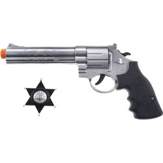 👉 Revolver kunststof Verkleed Speelgoed Revolver/pistool Met Sheriff Ster - Verkleedattributen 8720576638590
