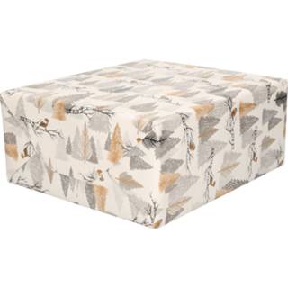 👉 Inpakpapier goud zilver 1x Rollen Inpakpapier/cadeaupapier Kerst Print Goud/zilver Vogels En Bomen 250 X 70 Cm Luxe Kwaliteit - Cadeaupapier 8720576693766