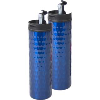 👉 Thermosfles blauw RVS Set Van 2x Stuks / Isoleerfles 400 Ml - Thermosflessen 8720276888943