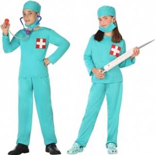 👉 Uniform kostuum jongens meisjes Chirurg/dokter Voor En 140 (10-12 Jaar) - Carnavalskostuums 8719538819504