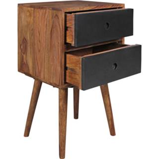 👉 Nachtkastje bruin zwart houten hout Nancy's Essex - Retro Console Bruin/zwart 6019924430460