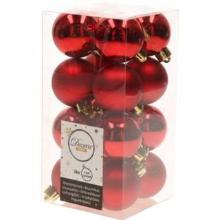 👉 Kerstboom rood Ambiance Christmas Decoratie Kerstballen 16 Stuks - Kerstbal 8719538304451