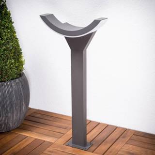 👉 Grafietgrijs Stijvolle LED-weglamp Half