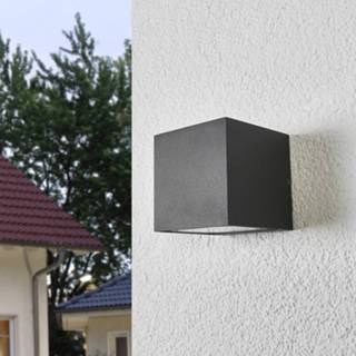 👉 Buitenwandlamp donkergrijs Opwaarts stralende LED buiten wandlamp Merjem