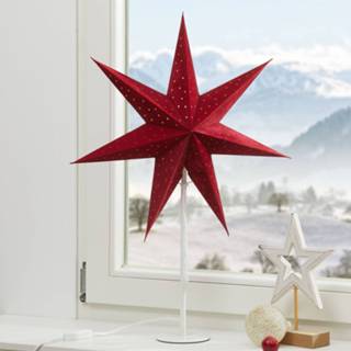 👉 Rood a++ marksljd wit fluweel Staande ster Clara, fluweel, rood, voet