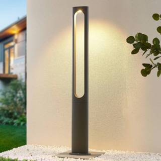 👉 Lantaarnpaal donkergrijs drukgegoten aluminium warmwit a+ Lucande Dovino LED lantaarnpaal, 150 cm