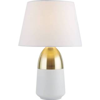 👉 Tafel lamp metaal messing a++ wit Tafellamp EU700340 in edele Wit/messing