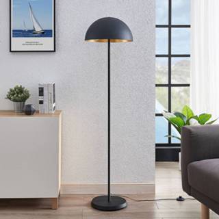 👉 Vloer lamp metaal a++ zwart goud Vloerlamp Idalene uit metaal, zwart-goud