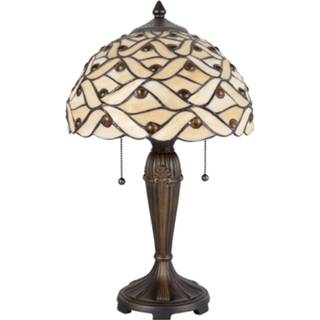 👉 Tafel lamp glas crème a++ crme Tafellamp 5181 in Tiffany-design