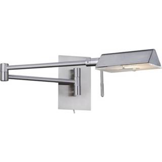 👉 Wandlamp gesatineerd zilver staal a++ 7665SS met tweedelige zwenkarm