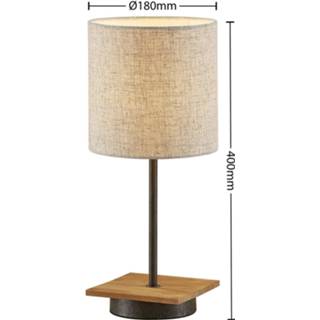 👉 Tafellamp licht hout Lindby Danora met stoffen kap 513359025599