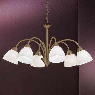 👉 Hanglamp oud-messing messing Oude gekleurde Kinga - 6 lampen