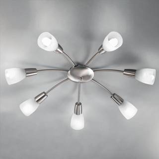 👉 Plafondlamp satijn zilver 7-lichts LORENA,