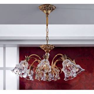 👉 Kroonluchter helder KAISA - goudglanzende kroonluchter, 8-lichts