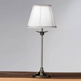 👉 Klassieke tafellamp wit Ellen met plissé-lampenkap