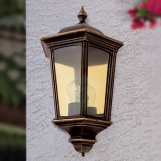 👉 Buiten wandlamp drukgegoten aluminium rookgrijs a++ zwart-goud zwart Buitenwandlamp Puchberg, direct,